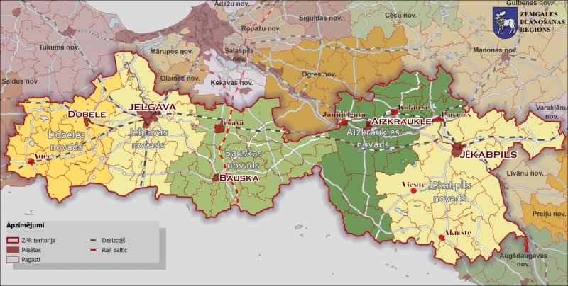 Source : picture map – Zemgale Planning region 